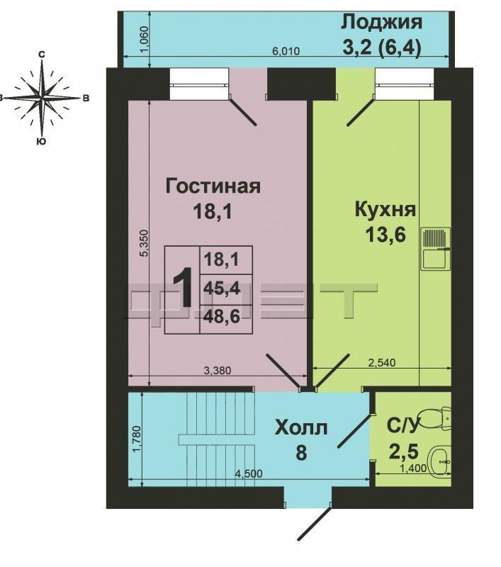 Продажа / Квартиры, Зеленодольск, Шустова улица, 3 550 000 г. Зеленодольск, город, ул. Шустова, д.2. Продается отличная 3-комнатная 2-х уровневая квартира «улучшенной»... - 10