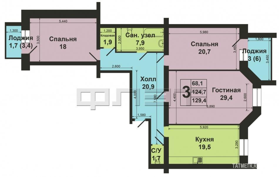 Советский район, ул. Аделя Кутуя, 46. Продается шикарная и вместительная 3-комнатная квартира в кирпичном доме. Входя... - 11