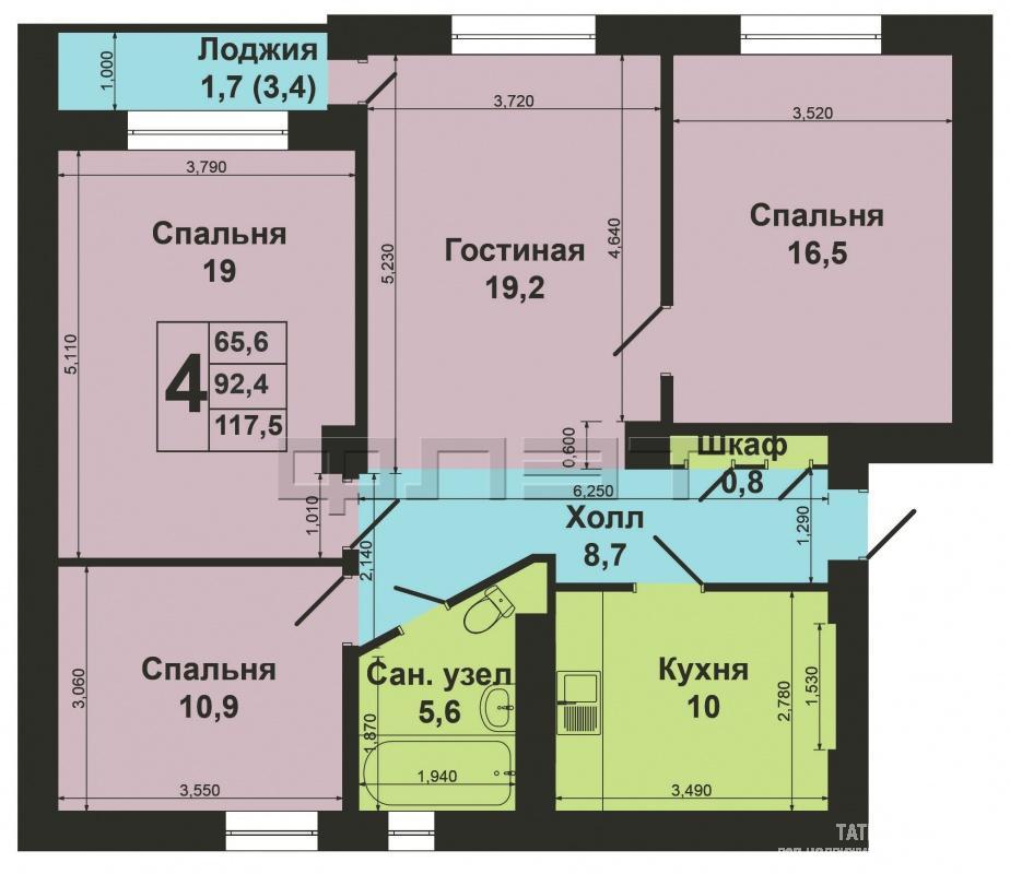 Продажа / Квартиры, Казань, Карла Маркса улица, 6 540 000 Вахитовский район, ул. Карла Маркса, 59. Предлагается Вашему вниманию 4-комнатная квартира в кирпичном доме. Центр... - 14