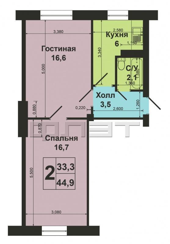 Продажа / Квартиры, Казань, Павлюхина улица, 3 595 000 Приволжский район, ул. Павлюхина, д.102. Продам в кирпичном доме с высокими потолками 2-комнатную квартиру. До метро... - 6