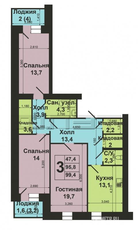 Продажа / Квартиры, Казань, Гарифа Ахунова улица, 6 300 000 Приволжский район, ул. Гарифа Ахунова, д.22. В ЖК «Солнечный город» продается светлая и уютная 3-х комнатная квартира... - 12