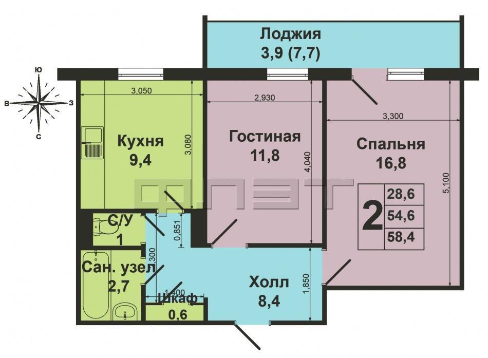 Продажа / Квартиры, Казань, Кул Гали улица, 3 600 000 Приволжский район , ул.Кул Гали 9/95. Продается уютная 2х комнатная квартира. В квартире сделан современный... - 10