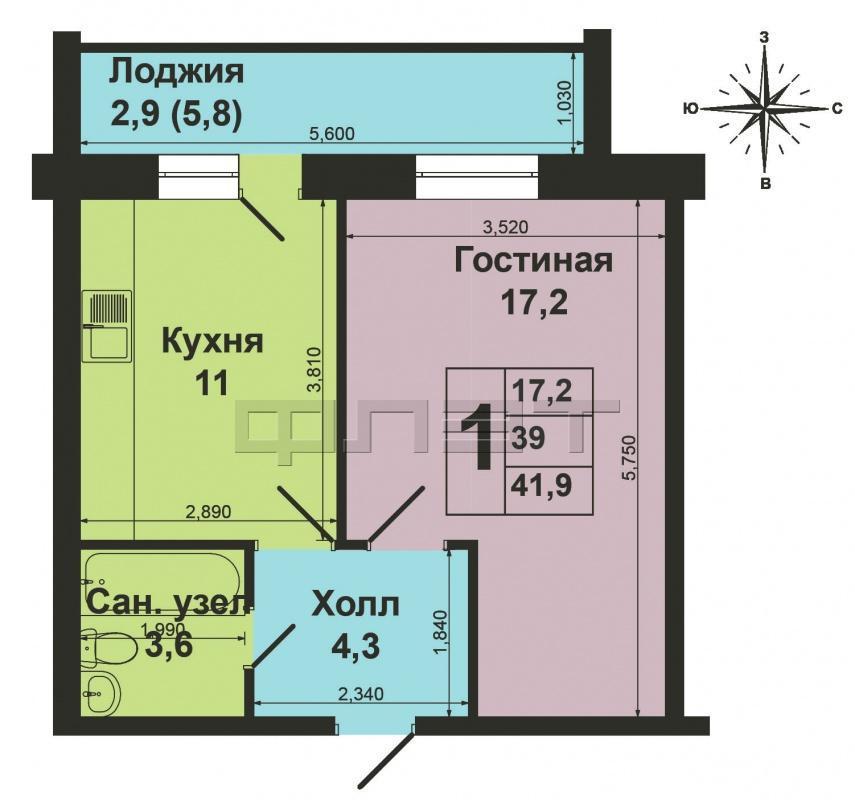 Продажа / Квартиры, Казань, Чапаева улица, 2 590 000 В Авиастроительном районе, в 10 минутах от метро Авиастроительный в новом кирпичном доме(2009) продается светлая... - 8