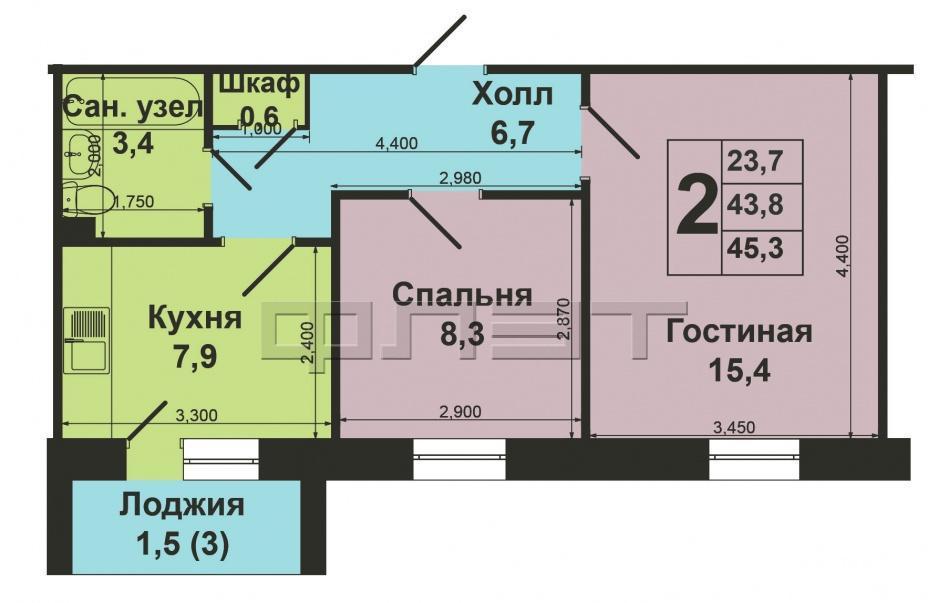 Продажа / Квартиры, Казань, Красной Позиции улица, 2 800 000 В Советском районе, по ул.Красная позиция, продается 2 к квартира в доме венгерского проекта. Венгерский дом- это... - 7