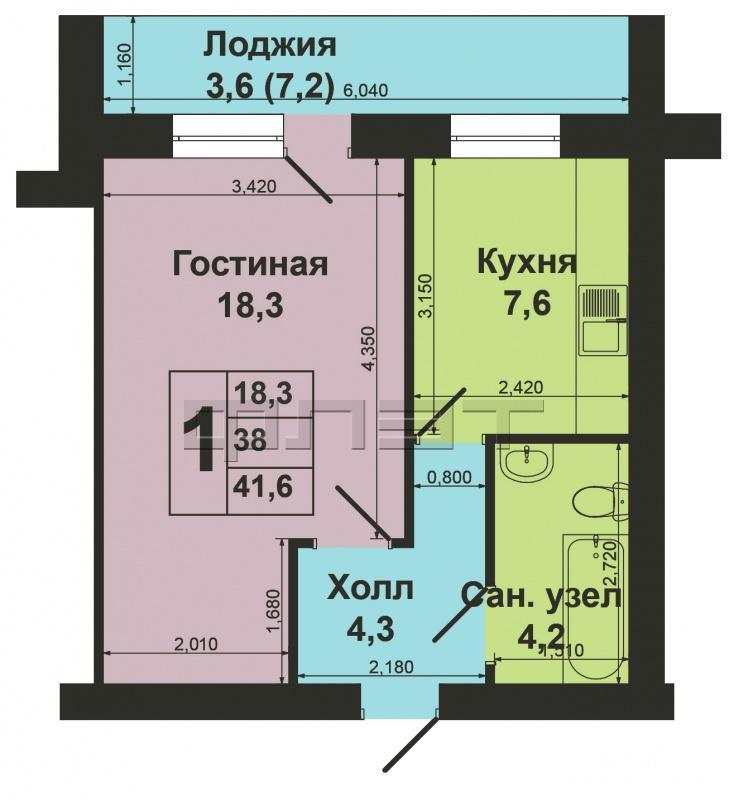 Продажа / Квартиры, Казань, Чистопольская улица, 3 746 500 В самом динамично-развивающемся Ново-Савиновском районе по ул. Чистопольская, д.10 продается однокомнатная квартира... - 7