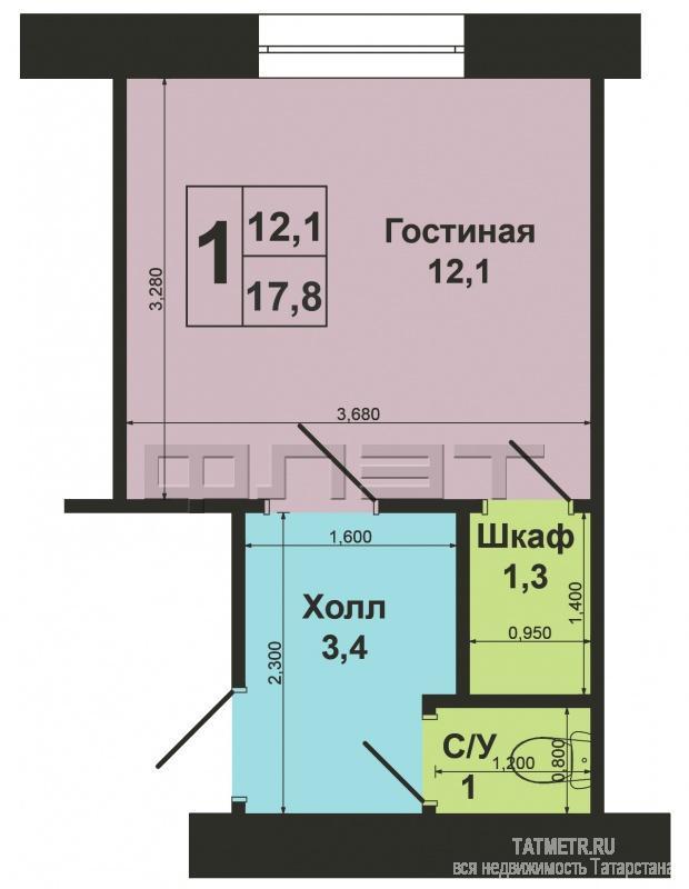 Продажа / Квартиры, Казань, 2-я Газовая улица, 1 625 000 Приволжский район, ул. ул.Газовая 2-я д.5. Продается гостинка в центре города на 4 этаже кирпичного дома со всей... - 10