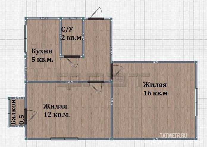 Продажа / Квартиры, Казань, Пионерская улица, 2 500 000 Советский район, ул. Пионерская 1\12. Продаётся 2-х комнатная квартира сталинской планировки (сталинка) на 2\2 эт... - 5