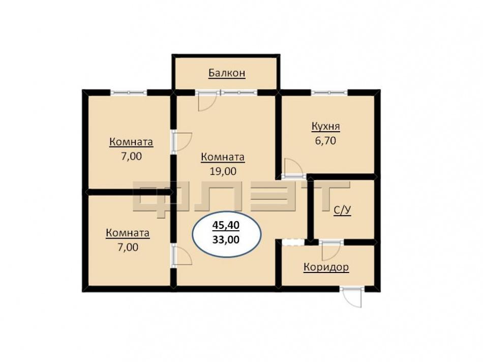 Продажа / Квартиры, Казань, Качалова улица, 2 590 000 В центре Казани, в Вахитовском районе по улице Качалова, д. 82 в кирпичном доме на 4 этаже 5-ти этажного продается... - 10