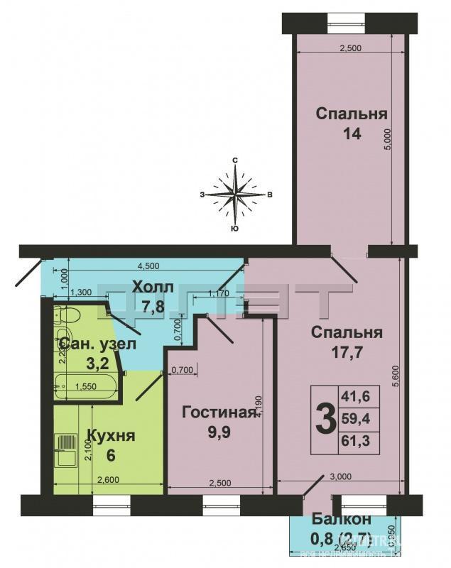 Продажа / Квартиры, Васильево, Спортивная улица, 2 010 000 Зеленодольский район, пгт. Васильево, ул. Спортивная, д.22. Продается уютная, просторная 3-комнатная квартира с... - 10