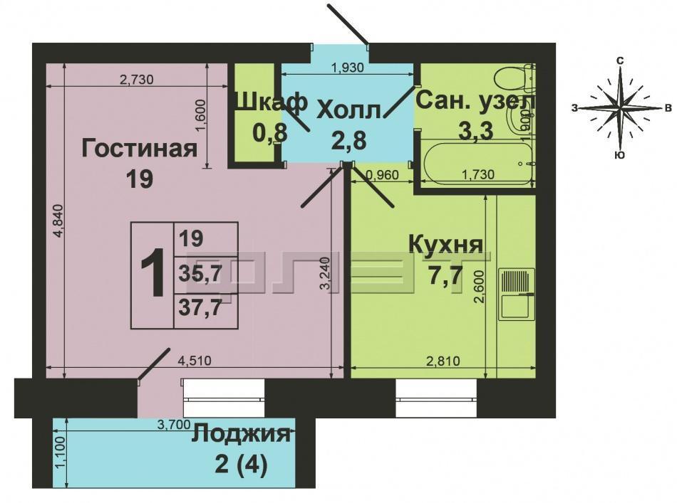 Продажа / Квартиры, Зеленодольск, Степная улица, 1 353 000 Зеленодольск, Мирный, ул. Степная, д.4. Продается однокомнатная квартира ленинградского проекта в тихом спокойном... - 5