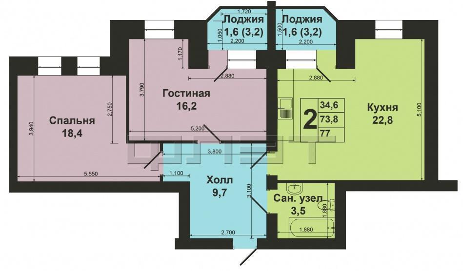 Продажа / Квартиры, Казань, Рихарда Зорге улица, 6 000 000 Продам 3-х комнатную квартиру в Приволжском районе по ул.Р.Зорге, 39а, на 3-м этаже 6-ти этажного дома. Современная... - 16