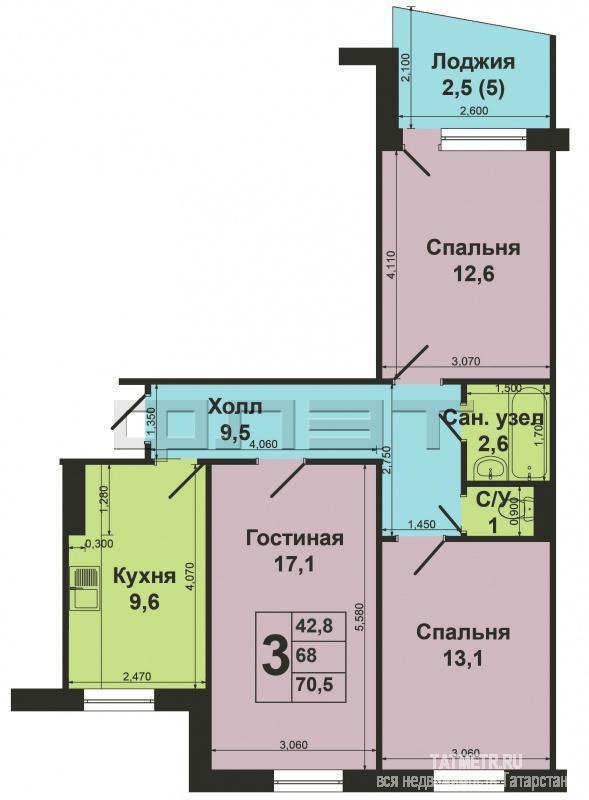 Продажа / Квартиры, Казань, Чистопольская улица, 4 200 000 ВНИМАНИЕ!!! Продается 3-х комнатная квартира, в самом развитом и динамичном Ново – Савиновском районе по... - 14