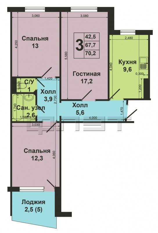 Продажа / Квартиры, Казань, Академика Сахарова улица, 4 050 000 Продам отличную 3-х комнатную квартиру с удобным расположением в Советском районе по ул.Академика Сахарова, д.27!!!... - 10