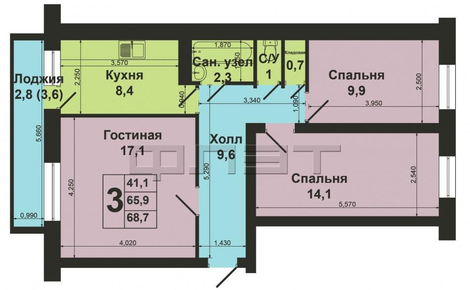Продажа / Квартиры, Лаишево, Молодежная улица, 2 200 000 ПРОДАМ КВАРТИРУ!!! В Лаишевском районе с.Нармонка, по ул.Молодежная д.5!!! Трехкомнатная, общая площадь 63,1 м2 с... - 14