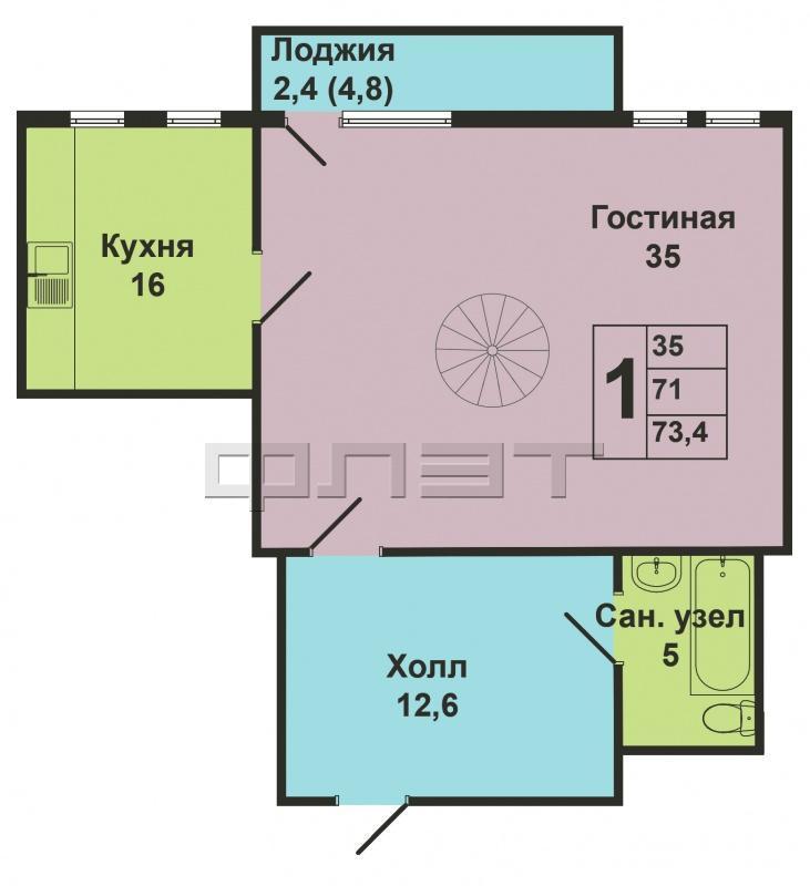 Продажа / Квартиры, Казань, Юлиуса Фучика улица, 8 500 000 Представляем Вашему Вниманию шикарную ДВУХУРОВНЕВУЮ квартиру в Приволжском районе, общей площадью 130 кв.м., с... - 15