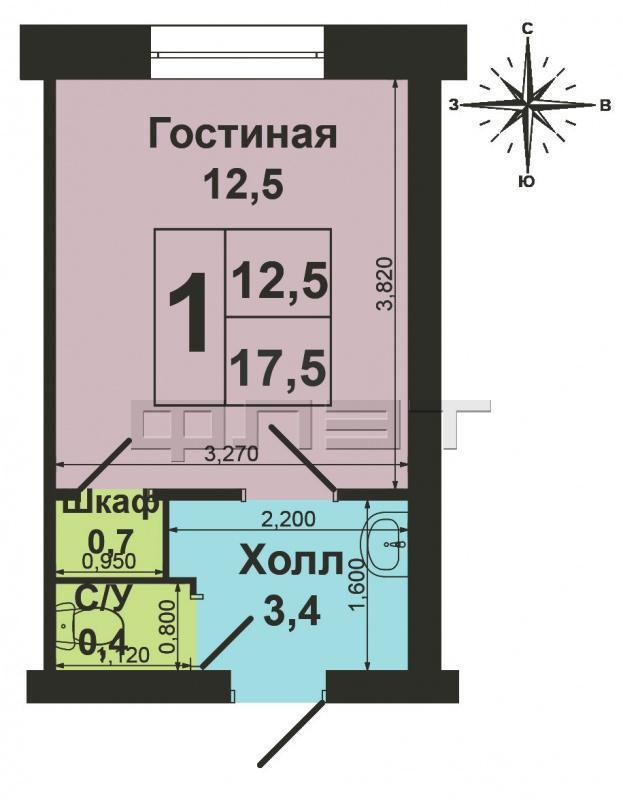 Продажа / Квартиры, Зеленодольск, Паратская улица, 795 000 Зеленодольск, город, ул. Паратская, д.4... - 5