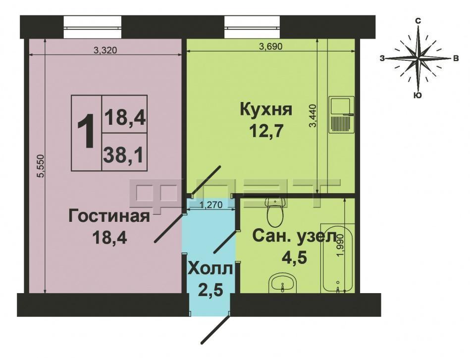 Продажа / Квартиры, Зеленодольск, Тукая улица, 1 450 000 Зеленодольск, город , ул. Тукая, д.22. В хорошем, тихом районе, с... - 13