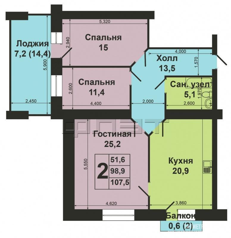 Продажа / Квартиры, Казань, Восход улица, 10 160 000 В Московском районе Казани по улице Восход, 2а, продается шикарная квартира с дизайнерским ремонтом в стиле... - 19