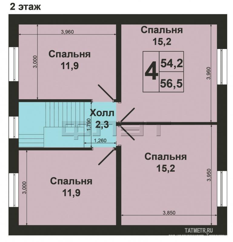 Лаишевский район, пос. Столбище. Новый 2-этажный коттедж в тихом зеленом месте на второй линии от центральной улицы... - 12