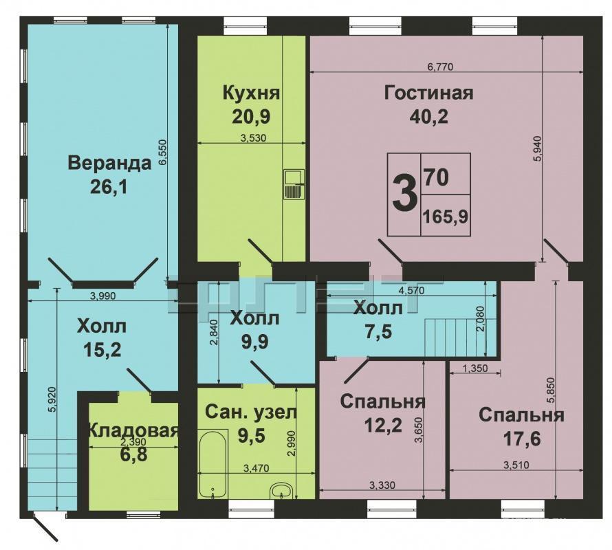 Продажа / Дома и коттеджи, Казань, Раздольная улица, 5 990 000 г. Казань, Советский район, ул.Раздольная, д.1. Продается 2-х этажный кирпичный жилой дом, 180 кв.м., первая линия от... - 3