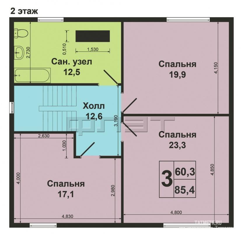 Продажа / Дома и коттеджи, Казань, Оренбургский тракт, 15 000 000 Если Вы обожаете индивидуальность, то это для Вас! Продается шикарный кирпичный коттедж (внутри колированный брус... - 53