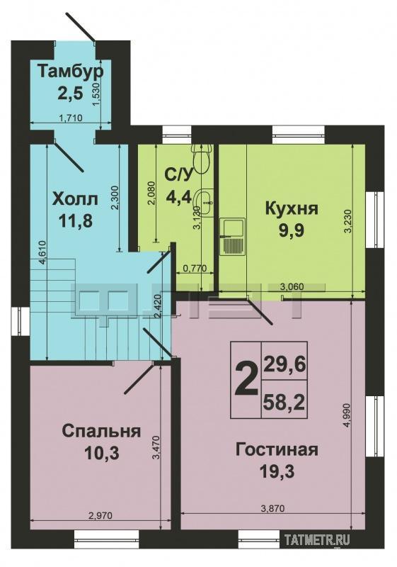 Казань, Кировский район, ул. Майкопская. В черте города, жилой массив Займище, продается новый, красивый и теплый 2х... - 13