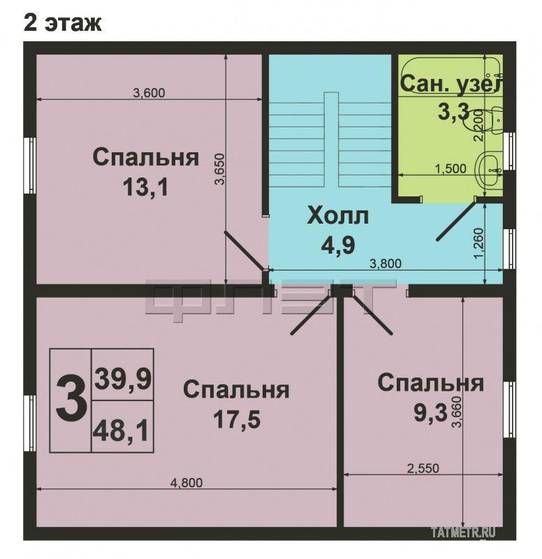 Продажа / Дома и коттеджи, Казань, Поэта Каменева улица (Кульсеитово), 2 500 000 Советский район, п.Кульсеитово. Продается очень теплый, светлый 2 -х этажный жилой дом. Дом расположен в... - 10