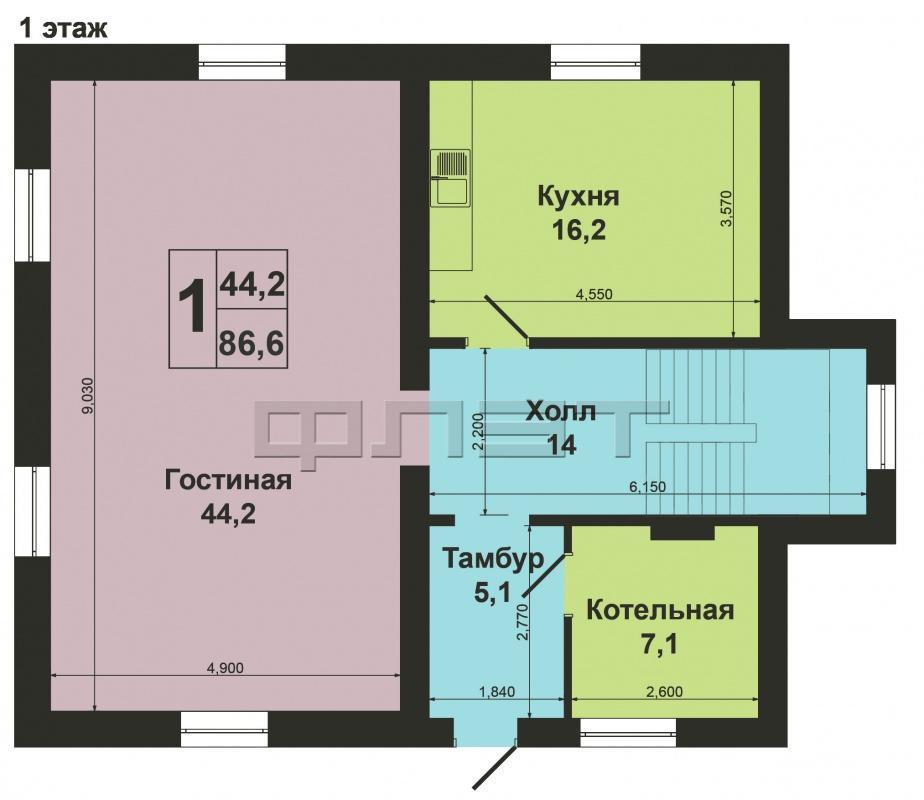 Лаишевский район, село Песчаные Ковали, Школьный переулок. Продается новый, добротный двухэтажный дом, выполненный по... - 12