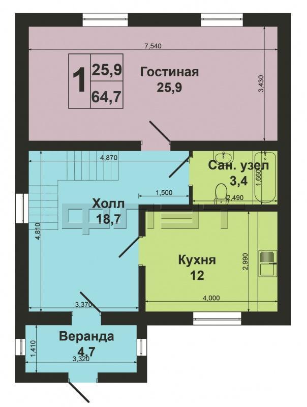 Продажа / Дома и коттеджи, Высокая Гора, Колхозная улица, 4 990 000 Высокогорский район, село Высокая Гора, ул. Колхозная. В самом перспективном, экологически чистом районе Татарстана,... - 15