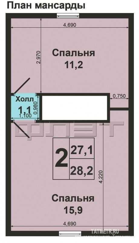 Продажа / Дома и коттеджи, Казань, Крылатская улица, 3 500 000 Внимание!!! В Советском районе п.Константиновка продается великолепный, ухоженный дом! Два этажа 90м2,с дизайнерским... - 21