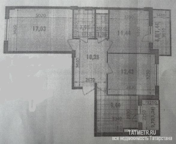 Продажа / Квартиры, Казань, Тэцевская улица, 3 223 598 ЖК «Острова» дом №2 (ул. Тэцевская). 3-комн. квартира на 6/12 эт. монолитного дома. Площадь:...