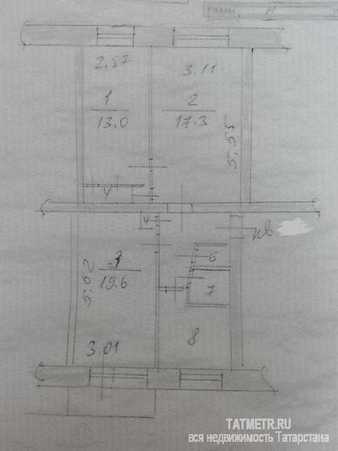 Продажа / Квартиры, Казань, Кулахметова улица, 3 260 000 ОЧЕНЬ ХОРОШАЯ КВАРТИРА!!! ул. Окольная, 94а корп. 2. 3-комн. квартира (старо-моск. проект), 3/5-эт. кирп. дома,... - 11