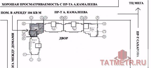 Коммерческая / Аренда / Офисы, Казань, Альберта Камалеева проспект, 94 000 Сдам помещение свободного назначения 104 кв.м. в Ж.К. 21 век (2 очередь), на первом этаже жилого дома с отдельным... - 6