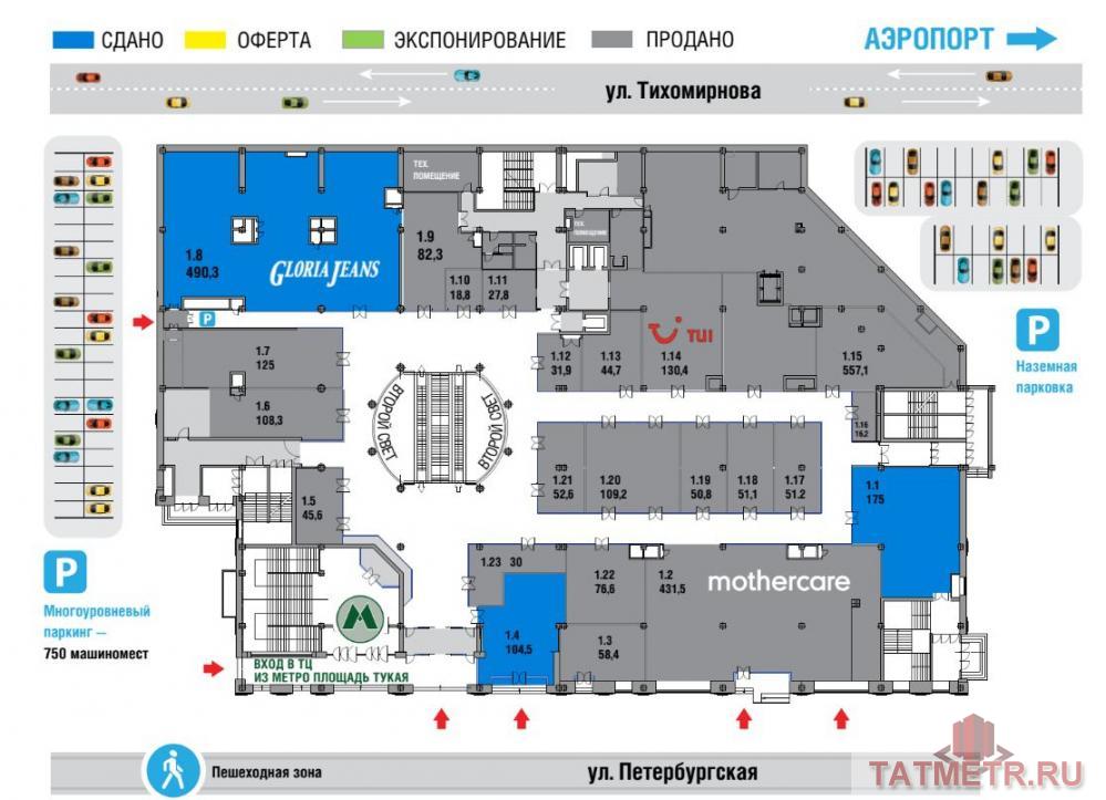 Коммерческая / Продажа / Торговые помещения, Казань, Петербургская улица, 51 430 000 Продаётся площадь 490,3 кв.м. в торговом центре 'Республика' с готовым арендным бизнесом(магазин 'Глория Джинс'),... - 3