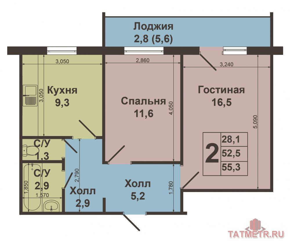 Продажа / Квартиры, Зеленодольск, Строителей проспект, 1 700 000 Зеленодольск,мирный,улица Строителей д.40. Продается ленинградка на шестом этаже девятиэтажного панельного дома.... - 11