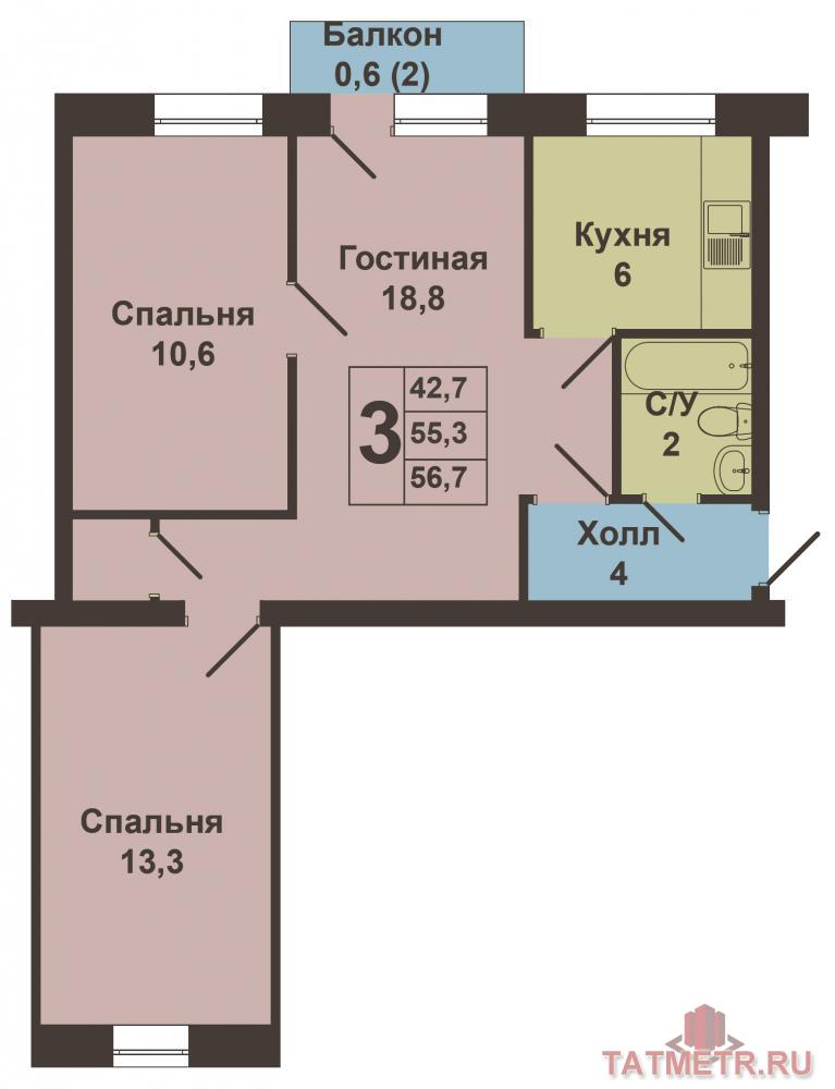 Г.Казань, Приволжский район, ул.Газовая д.17 (на пересечении улиц Павлюхина и Шаляпина) , в кирпичном доме... - 4