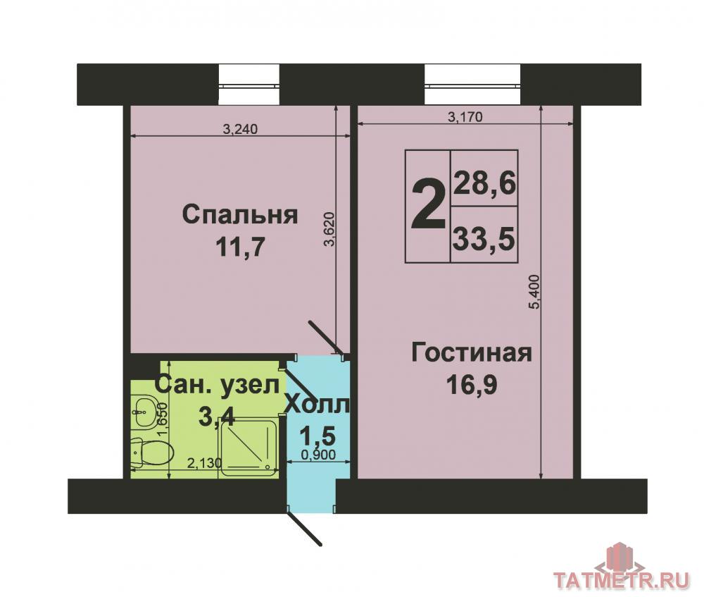 Продажа / Квартиры, Казань, Академика Павлова улица, 1 780 000 г.Казань, Авиастроительный район, ул.Академика Павлова д.1, однокомнатная квартира, этаж 1/9, высокий первый этаж,... - 7