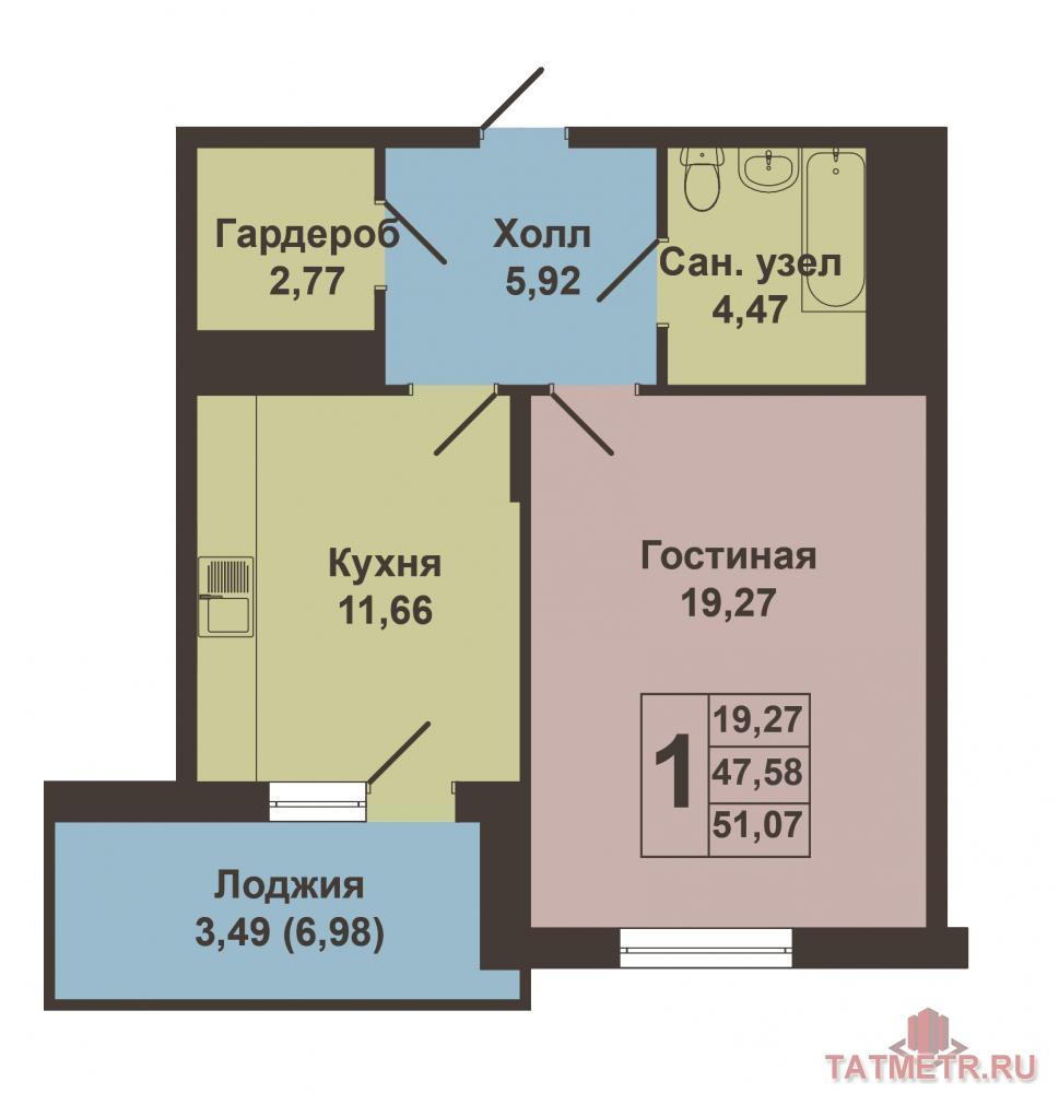 Продажа / Квартиры, Казань, Дубравная улица, 2 990 000 Приволжский район, ул. Дубравная, дом 14 А. Выставлена на продажу 1 комнатная квартира 48 кв.м. на 18/18 этажного... - 8