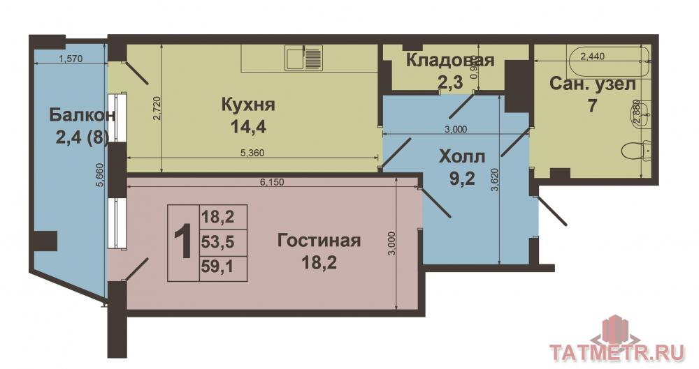 Продажа / Квартиры, Казань, Аделя Кутуя улица, 4 170 000 Продается шикарная однокомнатная квартира в Советском районе. Жилой комплекс «Ладья», улица Аделя Кутуя 110.... - 20