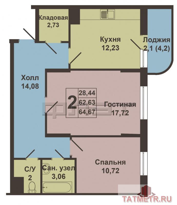 Продажа / Квартиры, Казань, Айрата Арсланова улица, 2 900 000 Отличное предложение! В Кировском районе ЖК Салават Купере ул.А.Арсланова, д.6а продается отличная 2-х комнатная... - 8