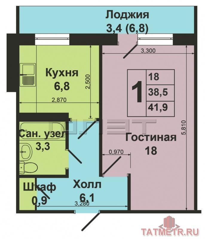 Продажа / Квартиры, Казань, Мусина улица, 2 300 000 Ново- савиновский район, ул. Мусина ,д.71. Выставлена на продажу однокомнатная ленинградка , расположенная на 2 этаже... - 11
