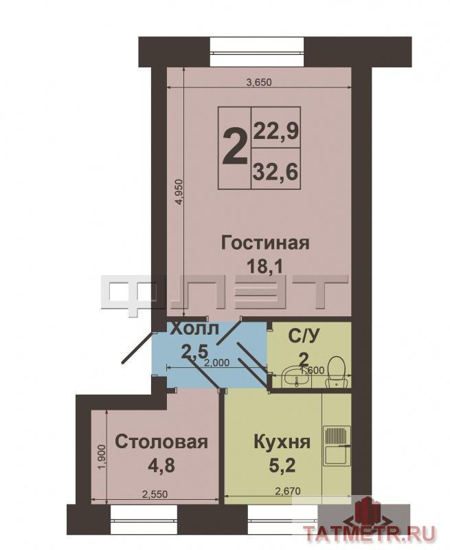 Продажа / Квартиры, Казань, Октябрьская улица, 1 777 000 г. Казань, Ново-Савиновский район, ул. Октябрьская, 42 Продается однокомнатная квартира в кирпичном доме рядом со... - 7