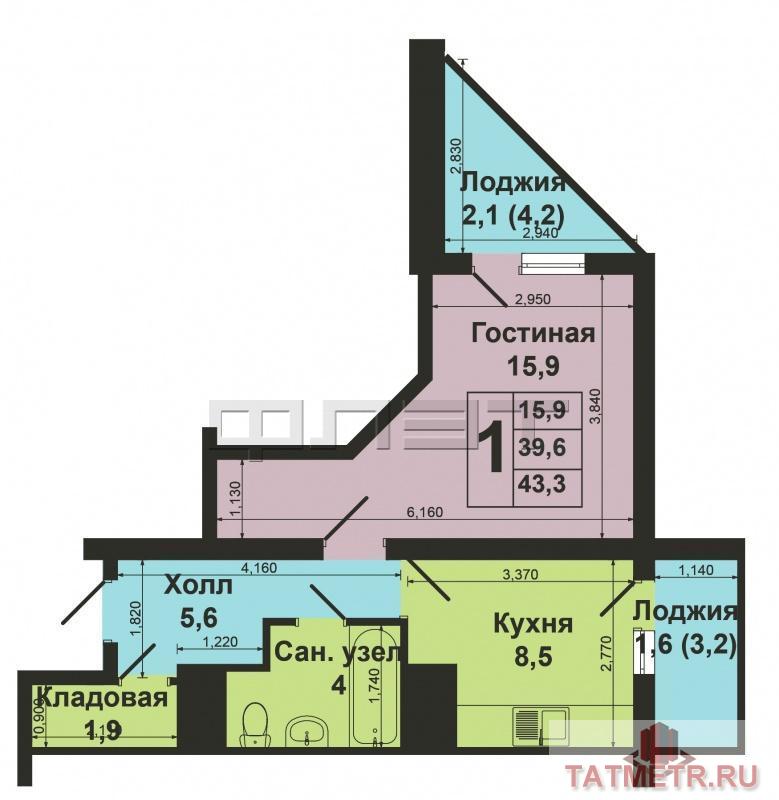 Продажа / Квартиры, Казань, Победы проспект, 2 440 000 Советский район, Проспект Победы, д. 184. Продается однокомнатная квартира на 18 этаже 19ти этажного дома ( 20 этаж... - 7