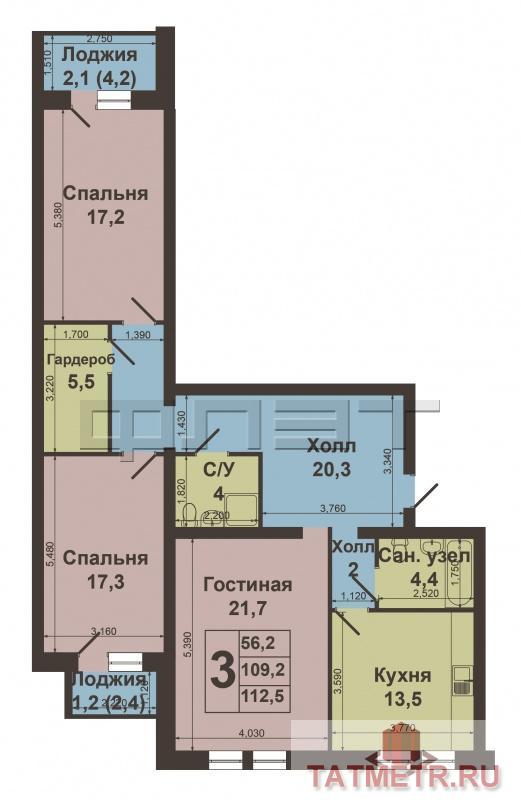 Продается добротная 3к-квартира с прекрасной планировкой в кирпичном доме 2007г постройки в ЖК «Солнечный город» с... - 15