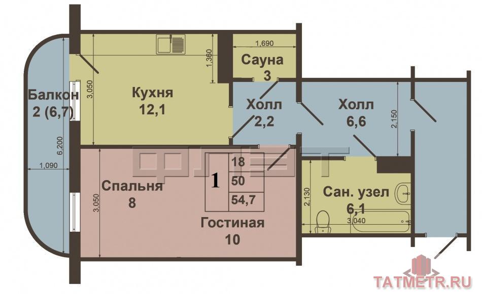 Продажа / Квартиры, Казань, Академика Завойского улица, 3 999 000 Советский район, Академика Завойского д6. Продаётся квартира 55 кв. м, с дизайнерским ремонтом и очень удобной... - 16