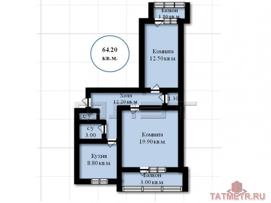 Продажа / Квартиры, Казань, Толбухина улица, 4 301 400 Продается двухкомнатная квартира площадью 64.20 кв.м. в жилом доме по ул.Толбухина в Советском районе. Это... - 8