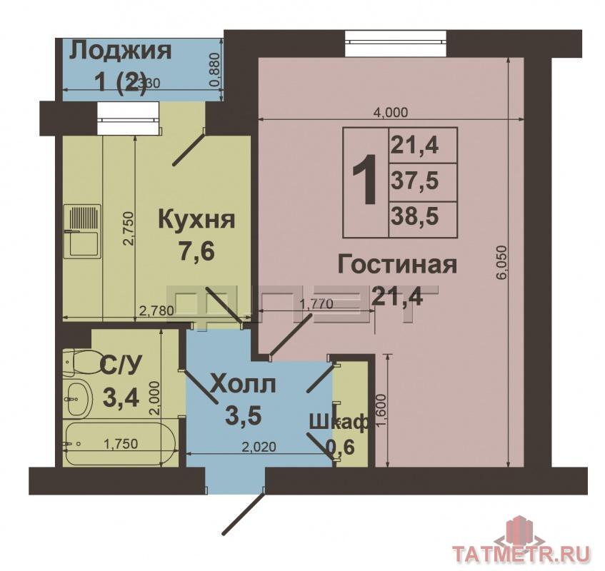 Продажа / Квартиры, Казань, Красной Позиции улица, 2 800 000 Продается однокомнатная квартира венгерского проекта 1987 года постройки в хорошем состоянии по ул.Красной Позиции,... - 17
