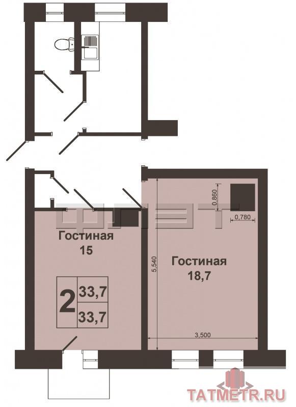 Продажа / Квартиры, Казань, Наки Исанбета улица, 1 290 000 Советский район, ул. Наки Исанбета, 53. Продается 2х комнатная квартира в кирпичном доме. 2 комнаты (18,7+15), 3-я... - 12