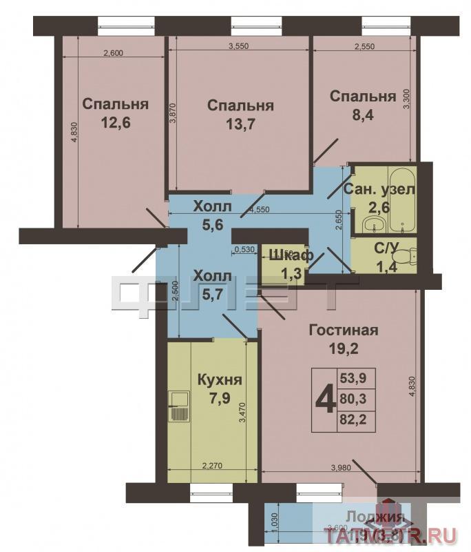 Продажа / Квартиры, Казань, Ферма 2 улица, 3 990 000 Приволжский район , ул.Ферма 2, д.80. Продается уютная 4х комнатная квартира. В квартире сделан хороший ремонт . Во... - 17