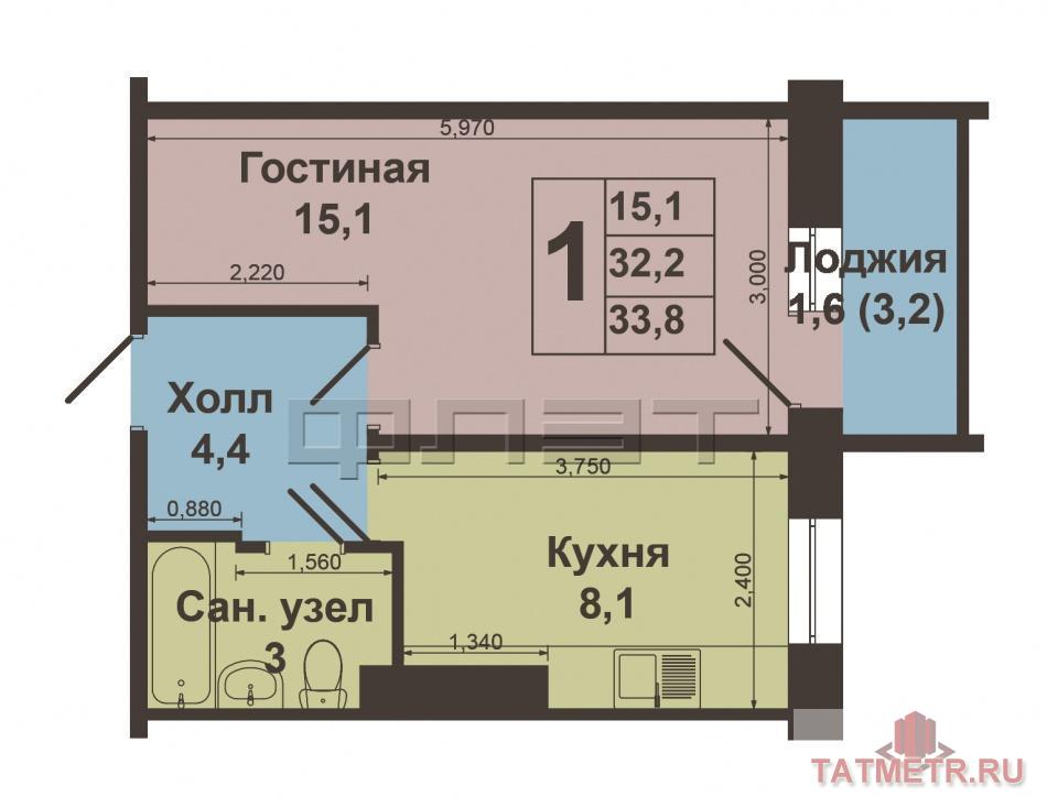 Продажа / Квартиры, Казань, Мусина улица, 2 800 000 Продается отличная однокомнатная квартира центре Ново-Савиновского района по ул. Мусина д.7 в монолитно-кирпичном... - 9